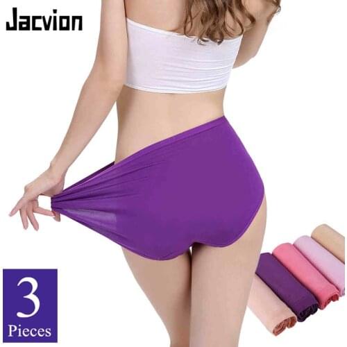 3 Pieces/Set Women Panties Big Size Female Underwear Bamboo Fiber Candy Color Ladies Culotte Comfortable Lingerie Women Briefs