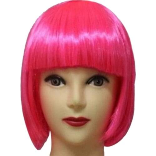 Women Short BOB Hair Wig Straight Bangs Cosplay Party Stage Show 13 Colors Cosplay Hair Item Party Supplies