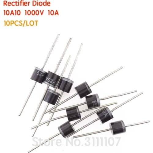 10PCS/LOT 10A10 1000V 10 Amp 10A 1000V Axial Rectifier Diode NEW&High quality