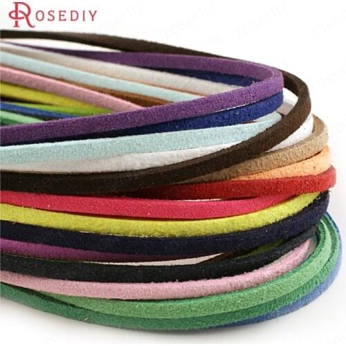 13042)20PCS (1 piece Length:1 meter) 2.5x1.5MM Imitation Leather Square Cord Rope Diy Jewelry Findings Accessories Wholesale