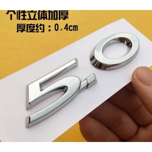 5.0 Auto Stickers Meta Shape Chrome Badge Emblem Decal Motorcycle Modified Car Accessories