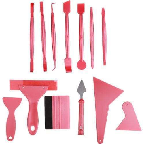 7/13pcs Car Vinyl Film Wrapping Tools Car Sticker Film Scraper Kit Auto Felt Squeegee Scraper Set Knife Decal Plaste Accessories