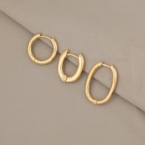 HAOSAW 2Pcs Jewelry Accessories/DIY Making/Hand Made/Single Loop Shape/Earrings Stud/Genuine Gold Plating/Earring Part