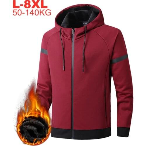 Big Size 8xl 7xl 6xl Mens Jacket Hoodies Winter Thicken Oversized Coats Male Hooded Fleece Lining Jackets Men Autumn Outerwear