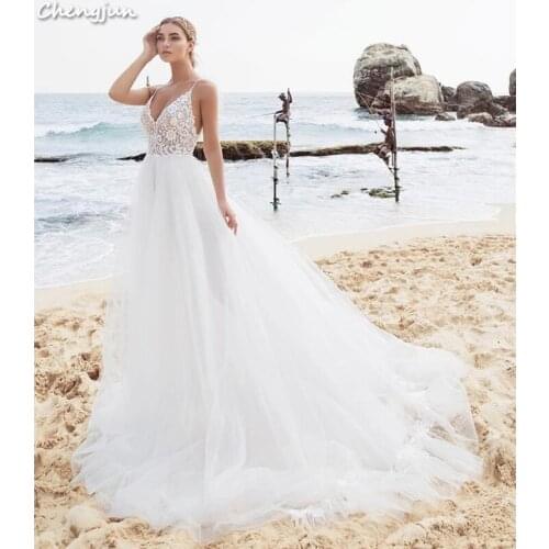 Chengjun Wholesale Ivory Beautiful Bridal Dresses Boho Wedding Gown