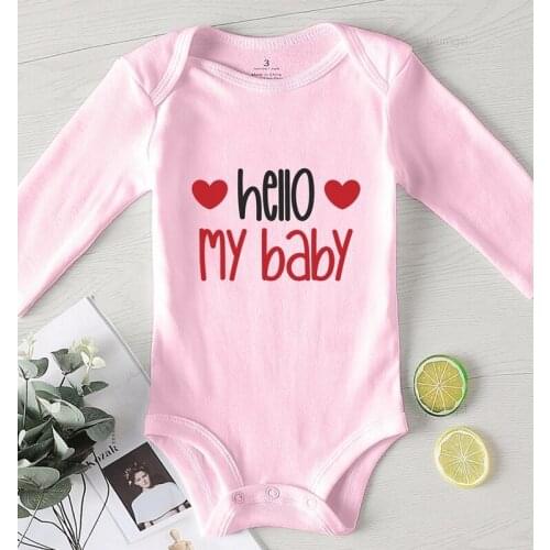 Baby Winter Romper Toddler Girls Fall Clothes Love Printing Hello Clothing for Babies Autumn Jumpsuit Kids Newborn Girl Outfit