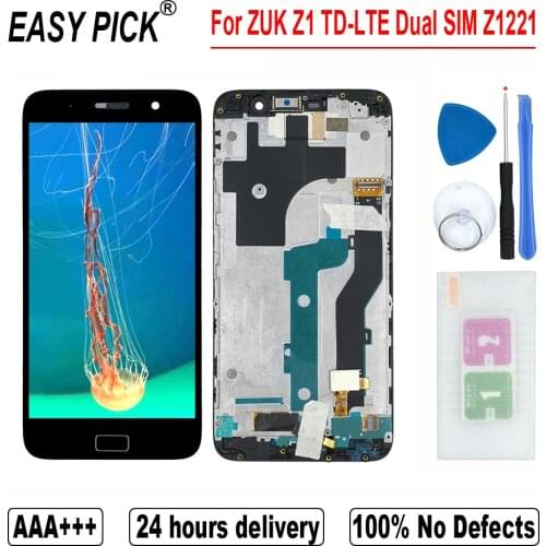 For ZUK Z1 TD-LTE Dual SIM Z1221 LCD Display Touch Screen Digitizer Assembly Replacement For Lenovo ZUK Z1 LCD Screen