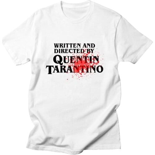 Written and Directed By Quentin Tarantino Womens T Shirts for Women Summer New European Style Fashion White T Shirt Women Cotton