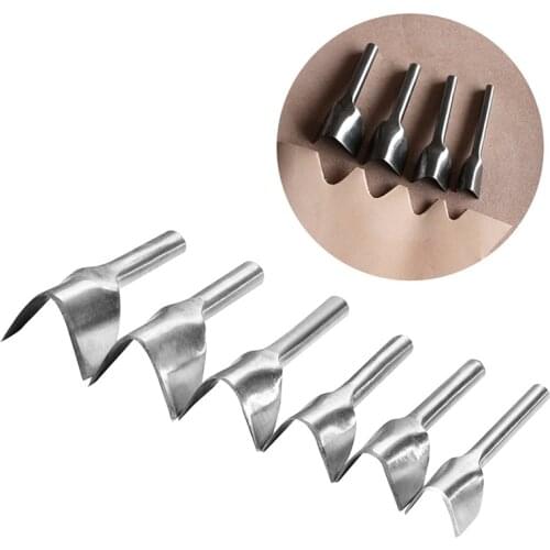 Leather Craft V-Shape Handwork Cutter Punch Leather Belt Wallet Strap Cowhide Punches Set Tools with Tail Steel Leather Cutting