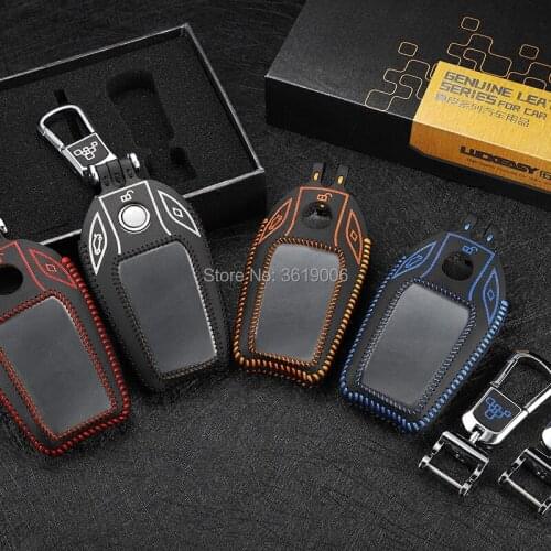 Luckesy leather key cover for BMW 730li M 760li 740li car key case holder