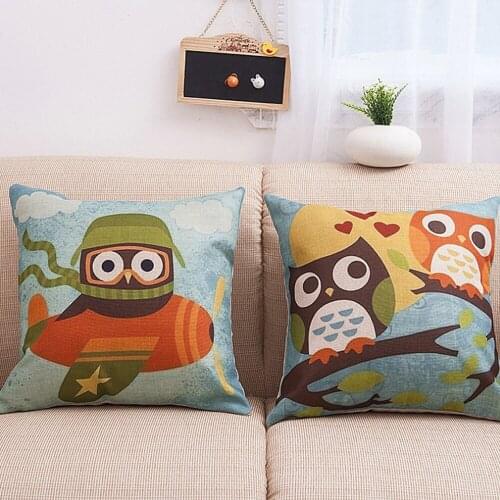 Fashion anime cartoon owl linen hug pillowcase 45x45cm Pillow Cases Home Decorative pillowcase 340-0031