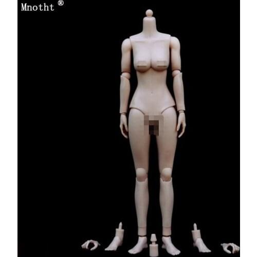 Mnotht 1/6 Scale Female White Skin Mid Breast Model N002 Nude Girl vegetarian body doll Soldier for 12'' Action Figure accessory