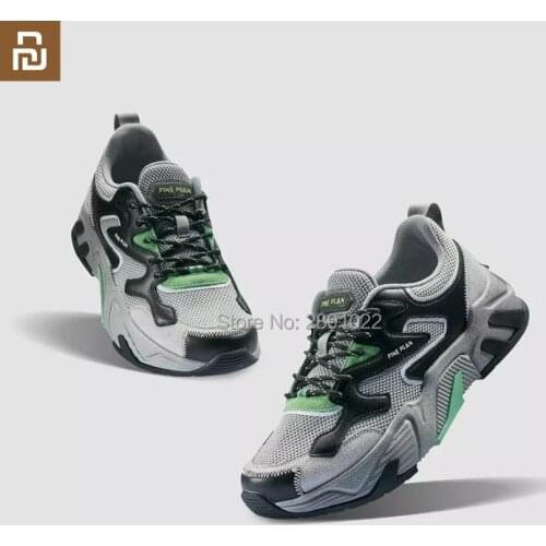 Youpin trendy structure shoes leather stitching rebound shock absorption non-slip wear-resistant sports shoes