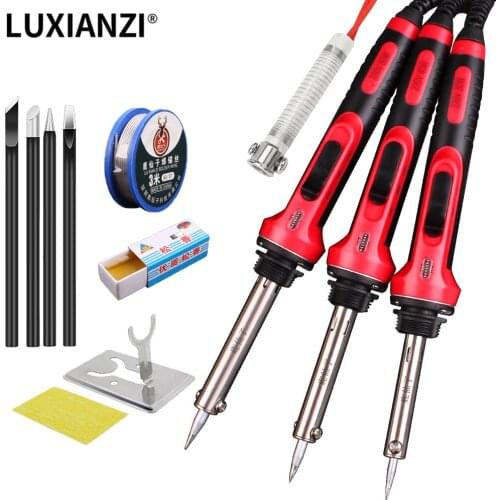 LUXIANZI 30/40/60w Electric Soldering Lron Kit External Heating Temperature Adjustable Welding Soldering Tip Repair Rework Tool