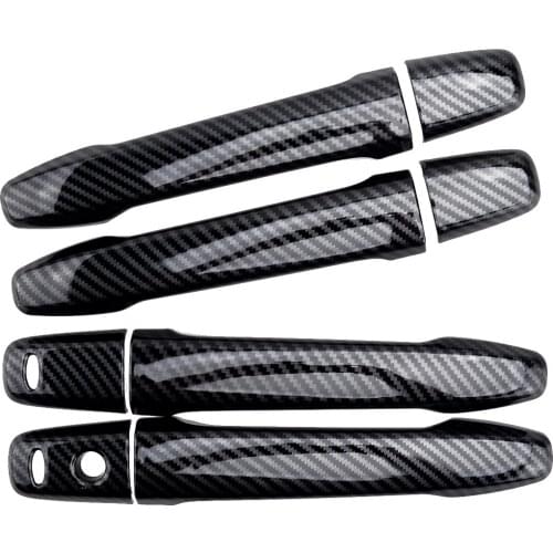 1Set Carbon Fiber Style ABS Exterior Door Handle Cover Trim Fit For Mitsubishi Outlander Sport Lancer