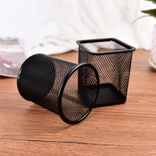 Office Desk Pen Pot Ruler Scissor Pencil Holder Cup Mesh Organizer Container New