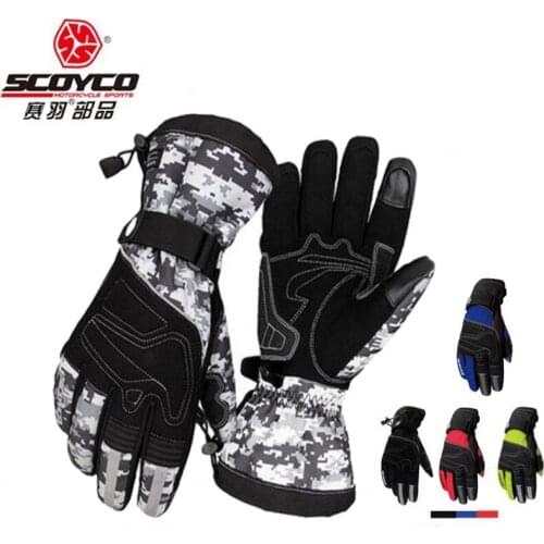 2019 New Winter Warm Waterproof SCOYCO Knight Motorcycle Racing Glove Windproof Reflective Motorbike Gloves can Touch screen