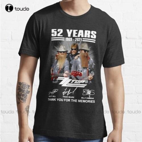 New 52 Years 1969 2021 Zz Top Signatures Thank You For The Memories T-Shirt Cotton Tee Shirt S-5Xl