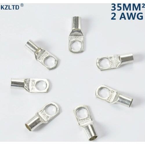 Lot of 20 Tinned Copper Passing Through Terminals Square 35MM 2 AWG M8 Stud Compression lugs SC35-8