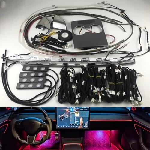 Fit for Tesla Model 3 model Y 2021 app control inter car Light Center pillar horn cover app control Decorate inter Ambient lamp