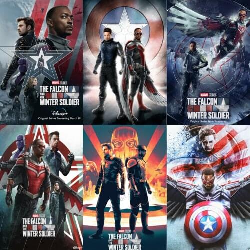 Full Round Diamond Painting Marvel Anime The Falcon&Winter Soldier Diamond Mosaic Embroidery Cross Stitch Kits Room Decoration