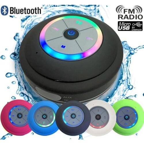 Portable LED Bluetooth Speaker Waterproof For Phone Bluetooth Soundbar Hand Free Car Speaker Wireless Bluetooth Shower Speaker