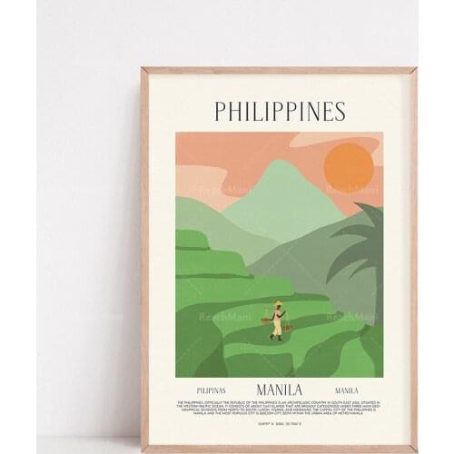 Philippine posters, Manila prints, retro wall art minimalist posters, illustrations, mid-century modern, bohemian style, travel