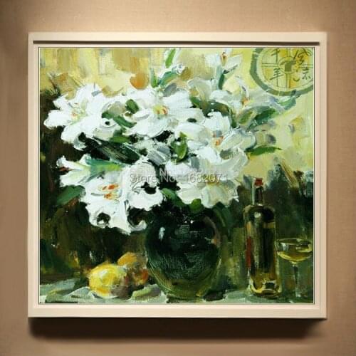 Professional Artist Hand-painted Abstract Flower Oil Painting On Canvas Handmade Vase Flower Oil Paintings For Friends Gift