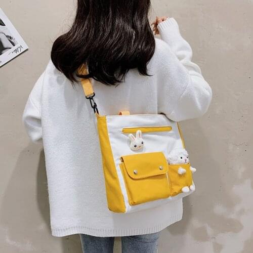 Student Wild Large-Capacity School Bag Womens Canvas Bag 2021 New Trendy Shoulder Bag Japanese Literature and Art Messenger Bag
