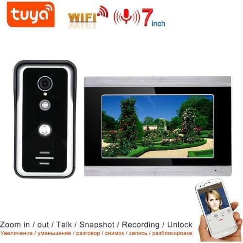Tuya App Home Video Intercom System Wireless WiFi Smart IP Video Doorbell 1080P 7 Inch with 1080P Wired Door Phone Camera