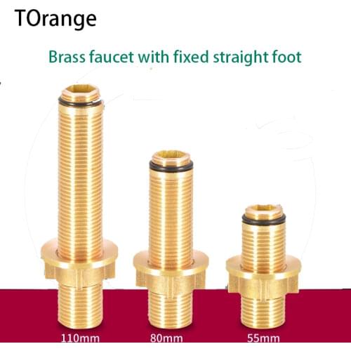 Faucet Lengthened All Copper Fixing Parts Double Hole Basin Cold and Hot Fastening Screws High Feet 1/2 IN Nut Accessories