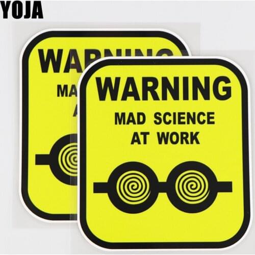 YOJA 12.6X14.2CM WARNING MAD SCIENCE AT WORK Vinyl Decal Word Decorates Car Sticker 19A-0207