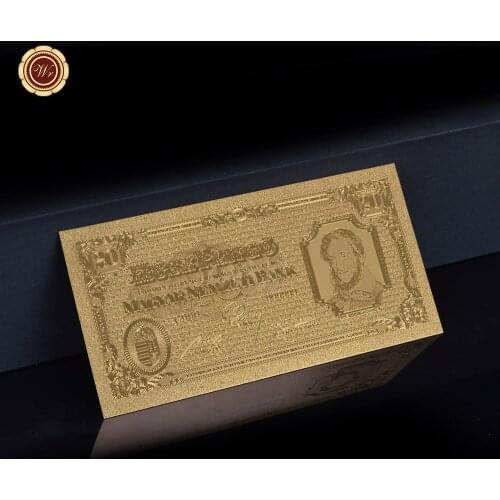 WR Gold Foil Hungary 1946 Year 20 High Quality Gold Foil Banknote Non-currency Prop Money Set Realistic Bill for Collection