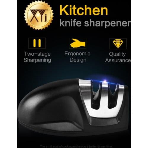 XYj Two Stages (Diamond & Ceramic) Kitchen Cooking Knife Tool Sharpener Sharpening Stone Household Knife Sharpener Kitchen Tools