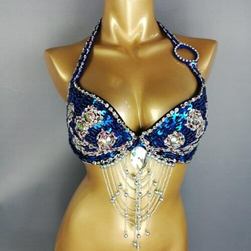 Free shipping new womens belly dance costume beading Sequin bra lady belly dancing clothes sexy night club Bellydance BRA TOPS