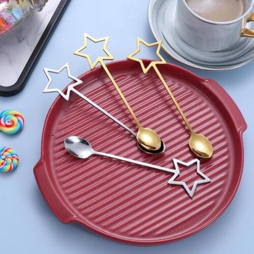 1PC Stirring Spoon Eco-friendly Heat Resistant 2 Colors Stirring Coffee Spoon Tools for Kitchen Accessories Tableware Decoration