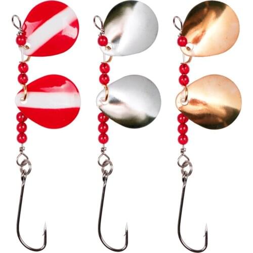 1pcs Rotating Spinner Fishing Lure 4.5g Spoon Sequins Metal Hard Bait Treble Hooks Wobblers Bass Pesca Fishing Accessories
