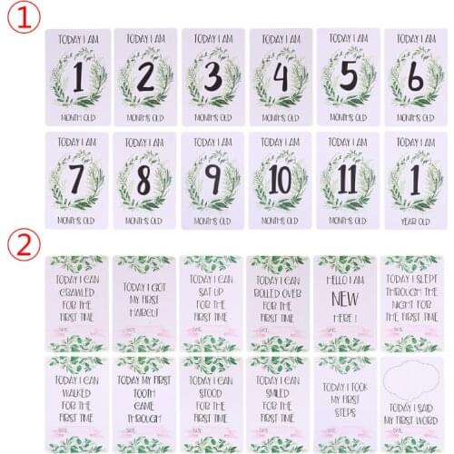 12 Sheet Milestone Photo Sharing Cards Gift Set Baby Age Cards - Baby Milestone Cards, Baby Photo Cards - Newborn Photo