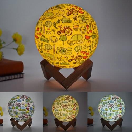 3D Moon Lamp LED Night Light colorful cartoon table light touch remote control home bedroom decoration lighting creative gift