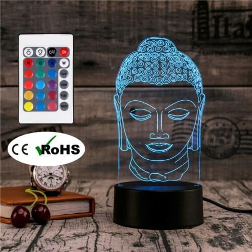 3D Led Novety Lighting Creative Gift Night Light Table Lamp Buddha Statue Light Led Home Corridor Hotel Party Atmosphere Lights