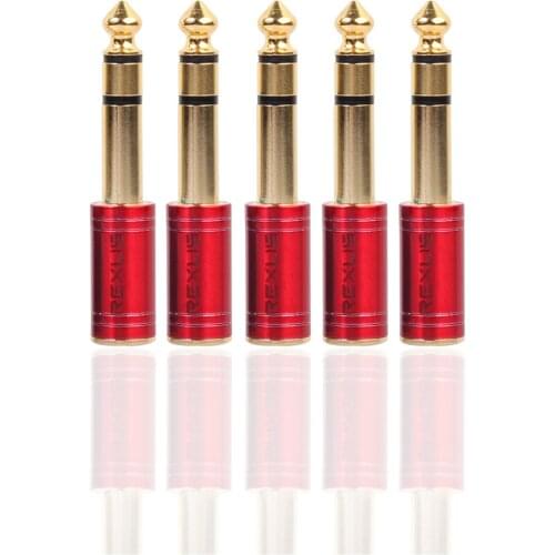 5pcs Microphone Connector Converter Stereo Plug Mini5 X 6.35mm Stereo Male To 3.5mm Female Audio Cable Conversion Adapter