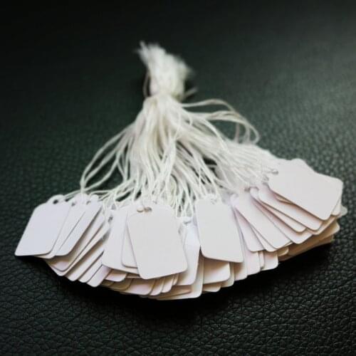 500Pcs/Lot 23*13mm Blank Paper Label Jewellery Handwritten Price Tag With cotton Rope
