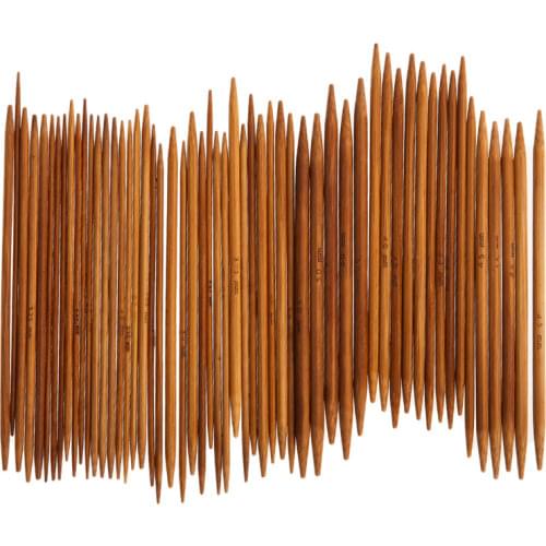 55Pcs/set 11 Sizes 13cm Double Pointed Needle Carbonized Bamboo Sweater Needle Knitting Needles Weave Knit Scarf Sewing Tool