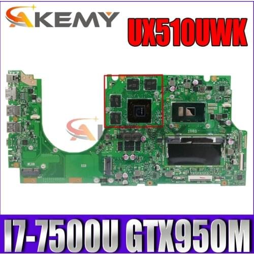 Akemy UX510UWK Laptop motherboard for ASUS ZenBook UX510UXK U5000U U5000UX original mainboard 8GB-RAM I7-7500U GTX950M