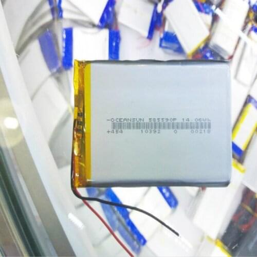 Free shipping 3.7 V lithium polymer battery 605590 065590 585590 3200 mah MP4 GPS electronic books