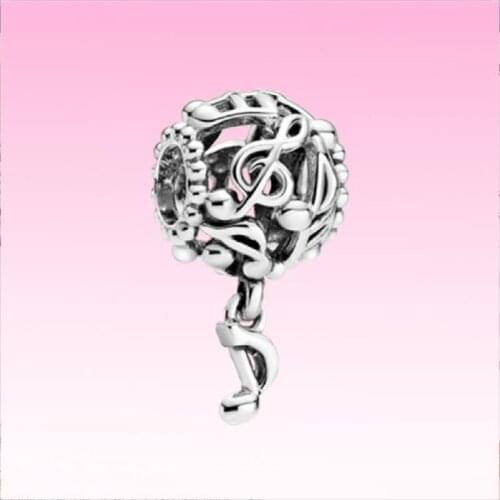 Authentic 925 Sterling Silver Bead Hollow Out Music Fashion Note Decoration Fit Original Pandora Bracelet For Women Diy Jewelry