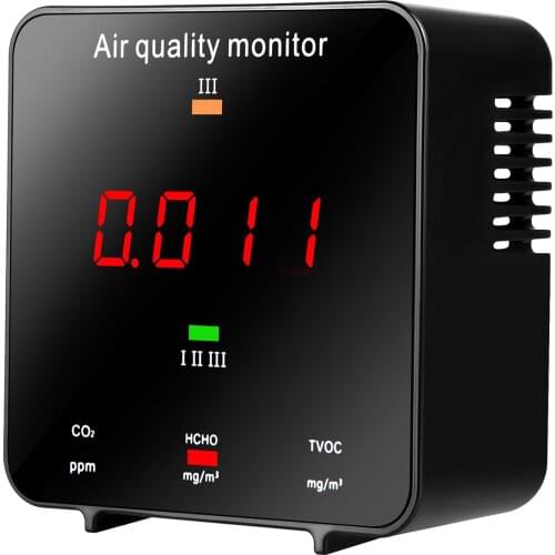 Gas Detector CO2 Meter Multifunctional Household Air Quality Monitor Temperature Humidity Tester LCD Display TVOC HCHO Detector