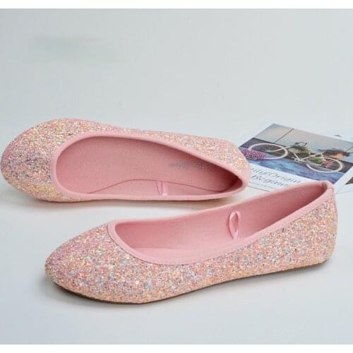 Childrens Fashion Shoes for Girls Kids Children Dress with Sequins Flats Pearls Princess Wedding Party Shoes Toddler Girl Shoes