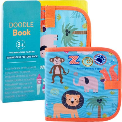 Children Wipeable Recycled Double-Sided Drawing Album Graffiti Board Kids Toys