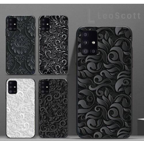 Elegant black pattern Phone Case For Samsung A32 A51 A52 A71 A50 A12 A21S S10 S20 S21 Plus Fe Ultra
